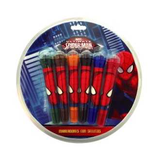 Resaltadores blow pen x 6 con sellos spiderman