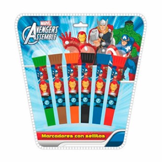 Resaltadores blow pen x 6 con sellos avengers