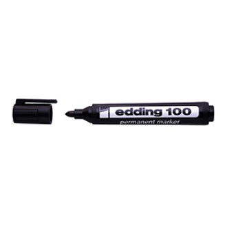 Marcador Edding 100 permanente punta red. negro