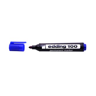 Marcador Edding 100 permanente punta red. azul