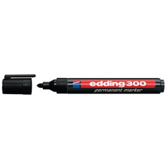 Marcador Edding 300 permanente punta red. recg. negro