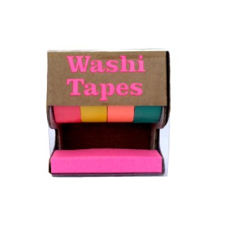 Washi tapes colores divertidos + dispenser de carton - Hefter pop