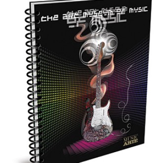 Cuaderno 29.7 Arte music tapa dura 80 hs cuadriculado