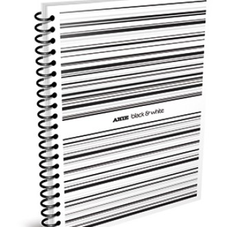 Cuaderno 29.7 Arte b&w tipo pvc blanca 80 hs ray espiral