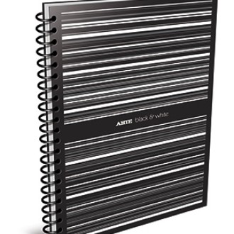 Cuaderno 29.7 Arte b&w tipo pvc negro 80 hs ray espiral