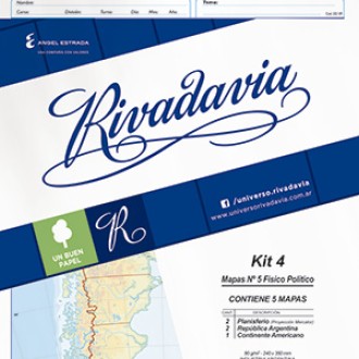 Mapa Rivadavia nº 6 físico político continente americano