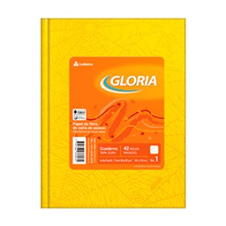 Cuaderno Gloria araña amarillo tapa dura 42 hs ray