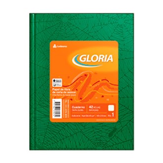 Cuaderno Gloria araña verde tapa dura 42 hs ray