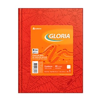 Cuaderno Gloria araña rojo tapa dura 42 hs ray