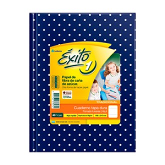 Cuaderno Exito lunares azul tapa dura 48 hs ray