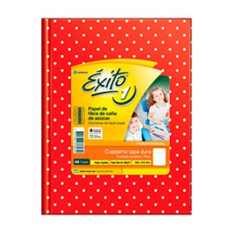 Cuaderno Exito lunares rojo tapa dura 48 hs ray