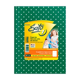 Cuaderno Exito lunares verde tapa dura 48 hs ray