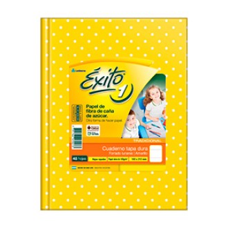 Cuaderno Exito lunares amarillo tapa dura 48 hs ray