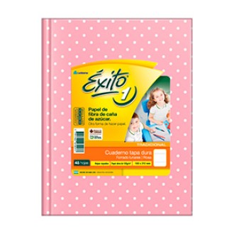 Cuaderno Exito lunares rosa tapa dura 48 hs ray