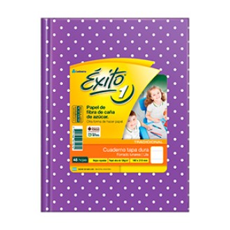 Cuaderno Exito lunares lila tapa dura 48 hs ray