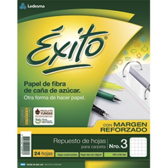 Repuesto  Exito 24 hs cuadriculado con margen reforzado