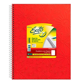 Cuaderno 21x27 Exito n=7 forrado rojo tapa dura 60 hs ray espiral