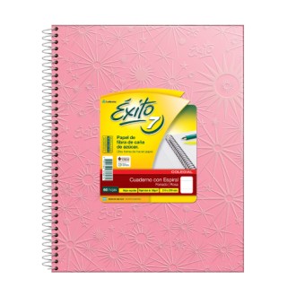 Cuaderno 21x27 Exito n=7 forrado rosa tapa dura 60 hs ray espiral