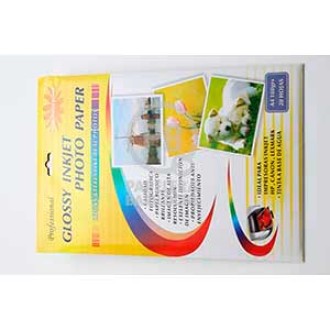 Papel photo inkjet glossy wp A4 180 grs 20 hs