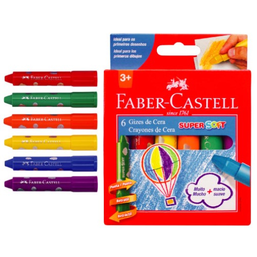 Pinturitas cera Faber-Castell super soft x 6