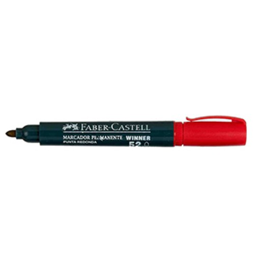 Marcador Faber-Castell 52 permanente punta red. rojo