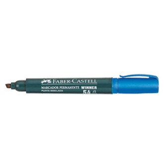 Marcador Faber-Castell 54 permanente punta chanfle azul