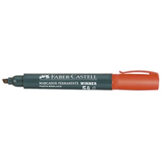 Marcador Faber-Castell 54 permanente punta chanfle rojo