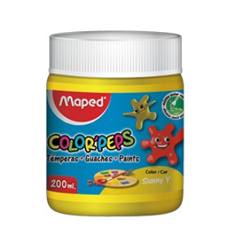 Tempera Maped colorpeps x 250 grs amarillo sol