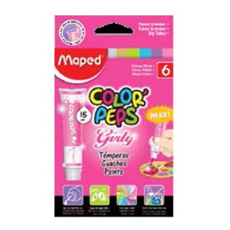 Tempera Maped colorpeps x 6 un. girly 15ml