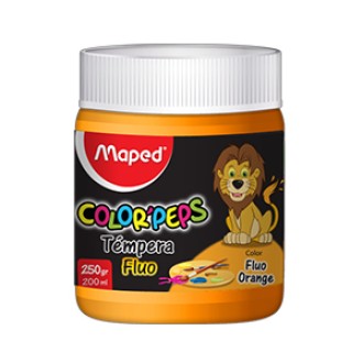 Tempera Maped colorpeps x 250 grs naranja fluo