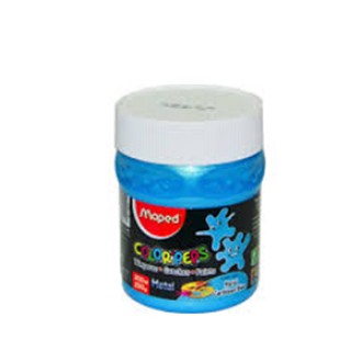 Tempera Maped colorpeps x 200 grs azul caribe metal