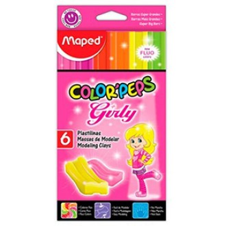 Plastilina Maped colorpeps x 6 un. fluo girly