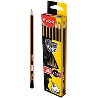 Lapiz Maped grafito black peps triang. 2b docena