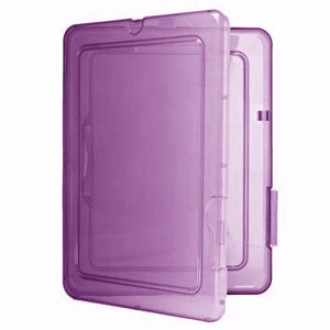 Carpeta caja contenedora plástica Flopcase lila a4