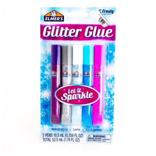 Adhesivo super glitter ELMERS blister x 5 tubos frosty