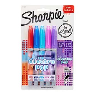 Marcador Sharpie electo pop fino x 5 un. blister