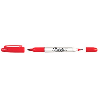 Marcador sharpie doble punta permanente rojo