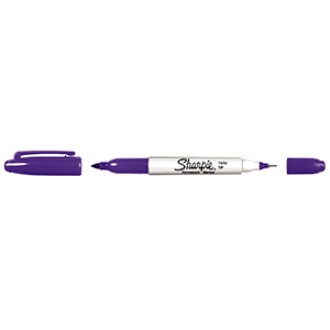 Marcador sharpie doble punta permanente violeta