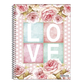 Cuaderno 29.7 love & peace tapa semirígida d 80 hs ray espiral