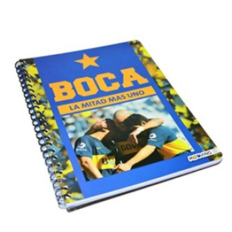 Cuaderno 29.7 boca jrs tapa dura 120 hs ray espiral